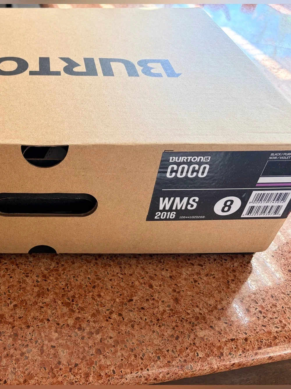 Burton coco Black and purple women’s Snowboard Boots size 8